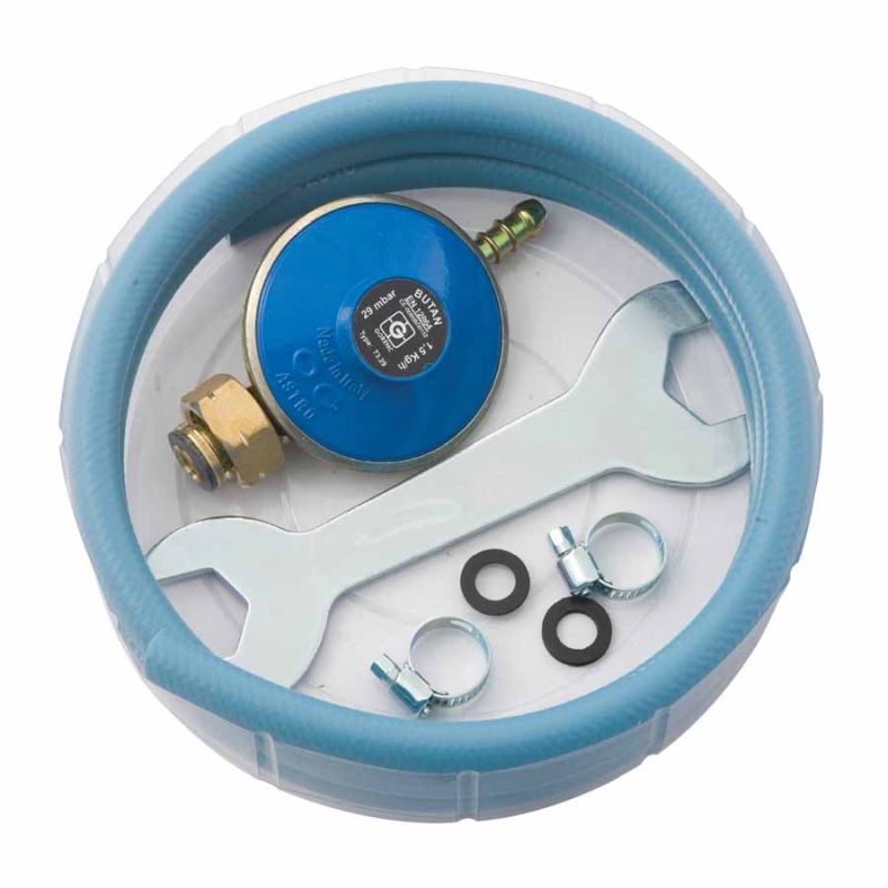 Kit tuyau gaz pour brûleur 1,5 m avec détendeur et clé (Réf. 3307)