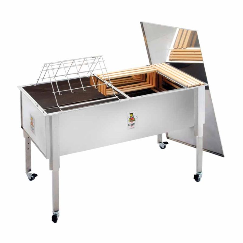 Bac de désoperculation Logar avec couvercle en acier inoxydable